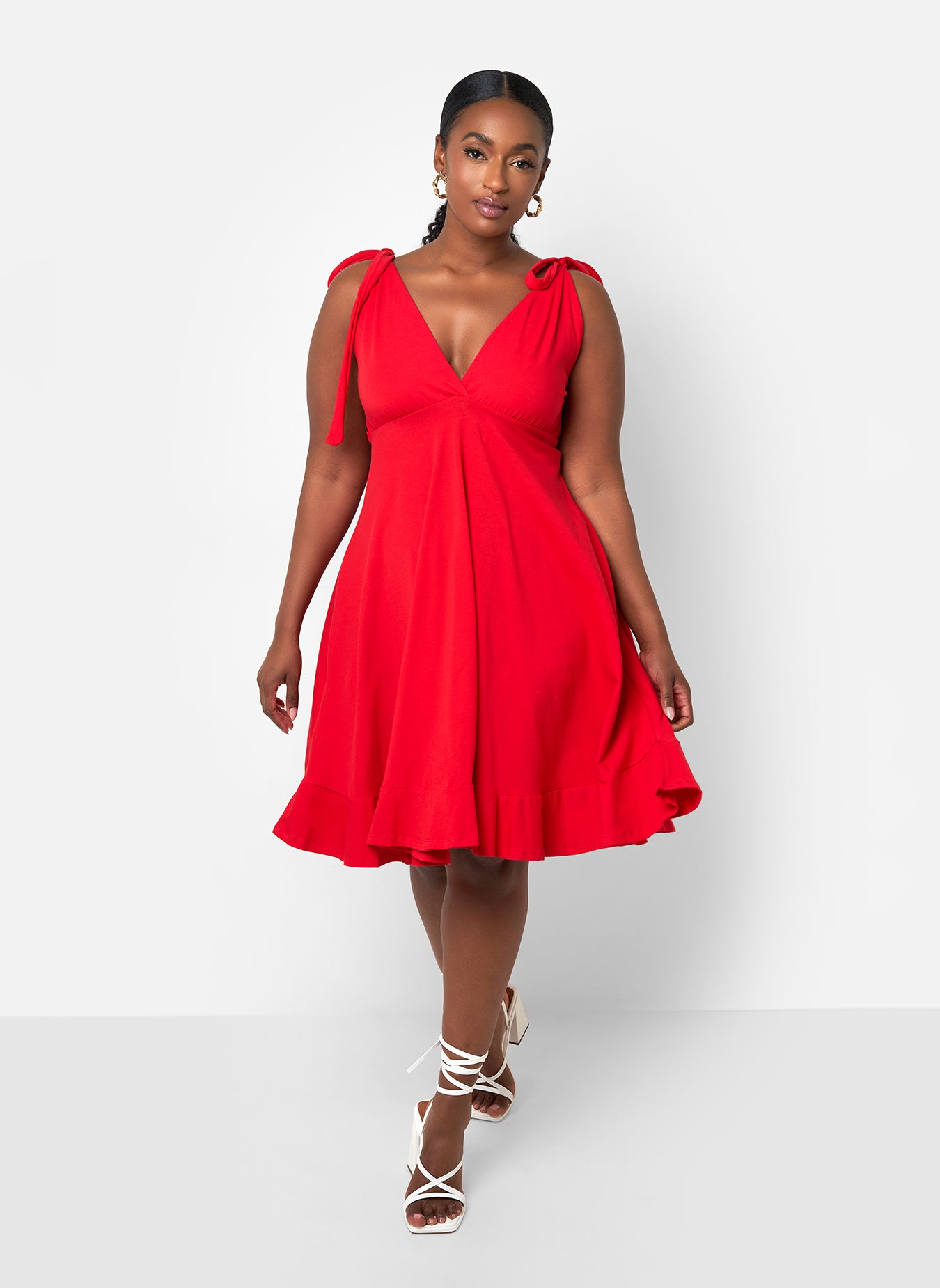 Torrid Jersey Lace Up Skater Dress Red Plus Size 2 2X 18 20 #C56882