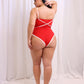Bon Voyage Contrast Strap Swimsuit - Red