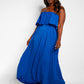 Bree Ruffle Strapless Maxi A Line Dress - Royal Blue