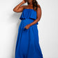 Bree Ruffle Strapless Maxi A Line Dress - Royal Blue
