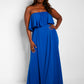 Bree Ruffle Strapless Maxi A Line Dress - Royal Blue