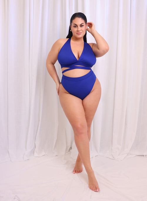 Capri High Waist Bikini Bottom - Royal Blue