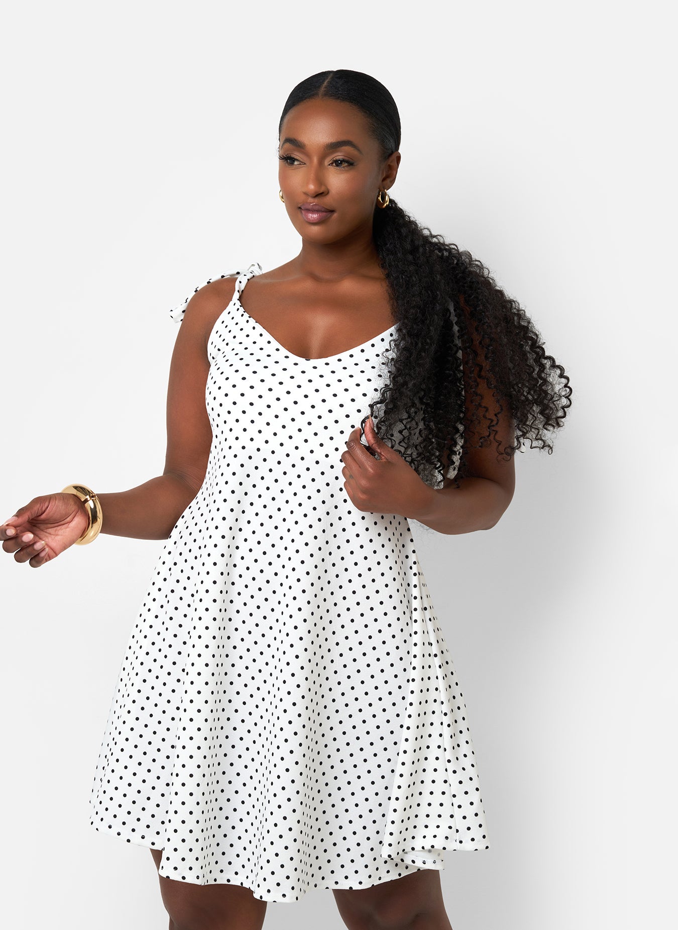 Halter Lined Plus Size Summer Dress in Bamboo White