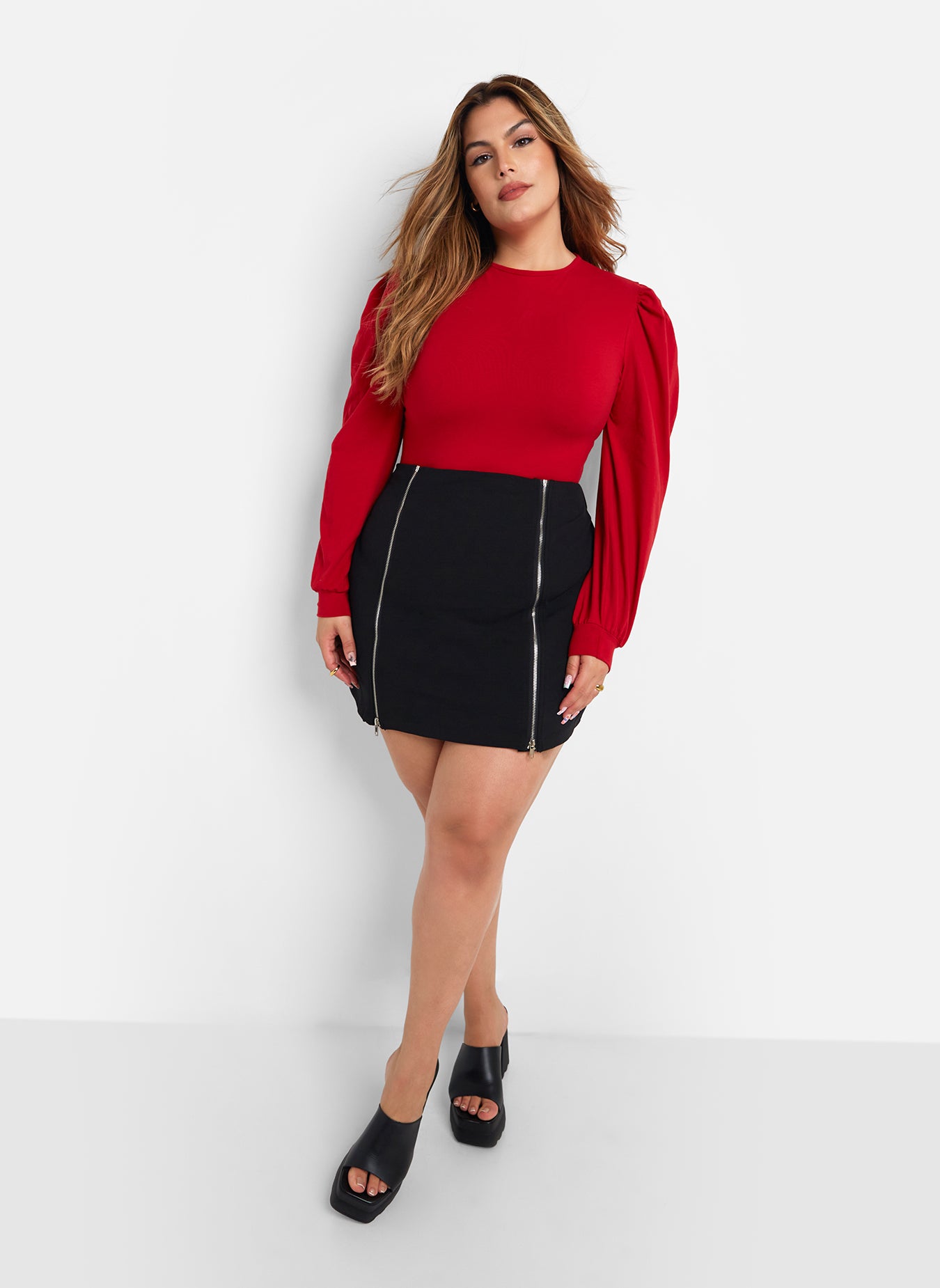 Catch Up Puff Sleeve Bodysuit - Red