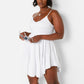 Ms Classic V Neck Mini Skater Dress W. Turban - White