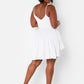 Ms Classic V Neck Mini Skater Dress W. Turban - White