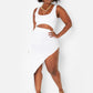 Classic Bae Cut Out High Low Midi Dress - White