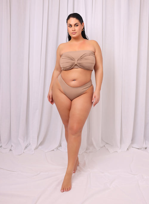 Danica Brazilian Cut Swim Bottom - Taupe