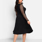 Delphine Fishnet Sleeve Midi A Line Dress