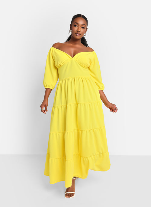 Demeter Tiered Maxi A Line Dress