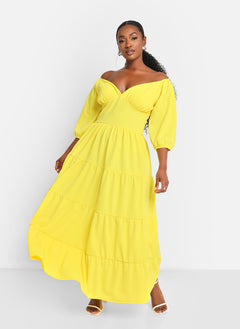 Demeter Tiered Maxi A Line Dress