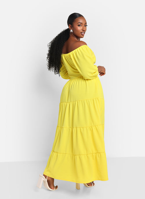 Demeter Tiered Maxi A Line Dress