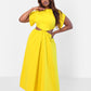 Desires Cut Out Maxi A Line Dress - Yellow
