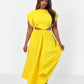 Desires Cut Out Maxi A Line Dress - Yellow