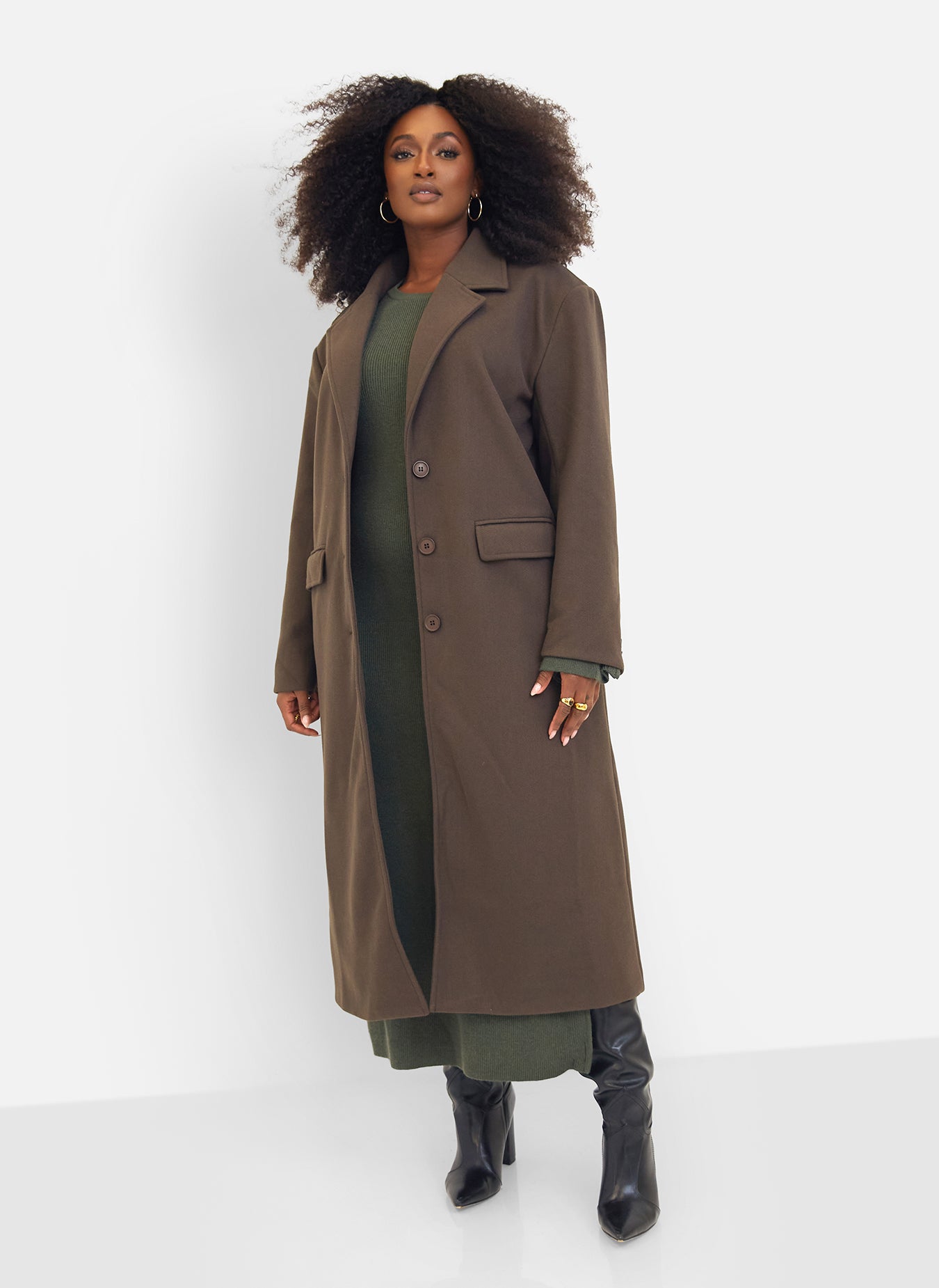 Dolce Double Breasted Coat - Brown