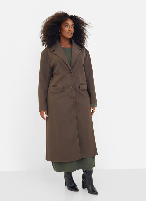 Dolce Double Breasted Coat - Brown