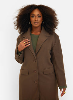 Dolce Double Breasted Coat - Brown