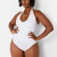 Down The Road Wrap Around V-Neck Swimsuit w. Turban
