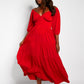 Dream Of Me Tiered Maxi A Line Dress - Red