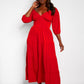 Dream Of Me Tiered Maxi A Line Dress - Red