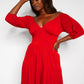 Dream Of Me Tiered Maxi A Line Dress - Red