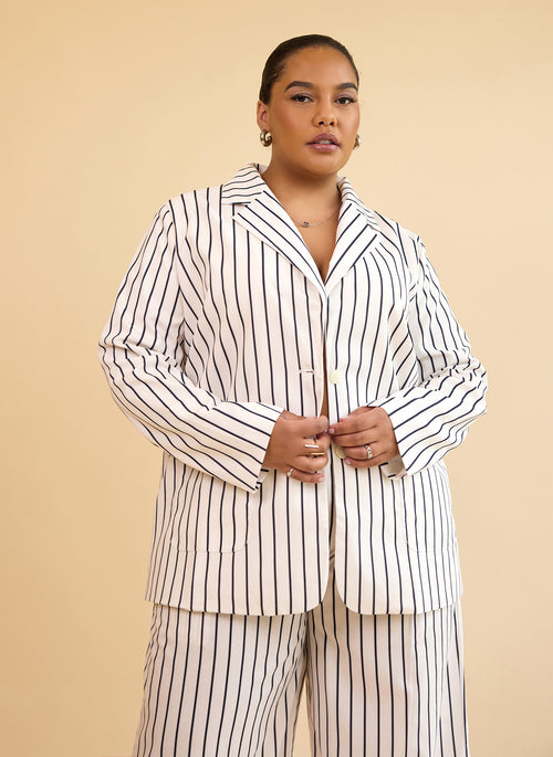 Edith Stripe Oversized Blazer