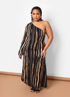 Esperanza Stripe Print Maxi Kaftan Dress