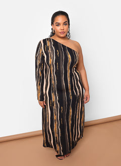 Esperanza Stripe Print Maxi Kaftan Dress