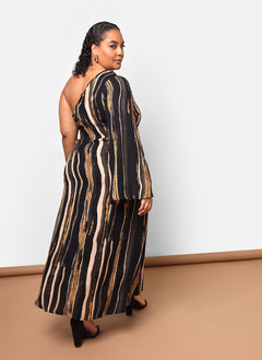 Esperanza Stripe Print Maxi Kaftan Dress