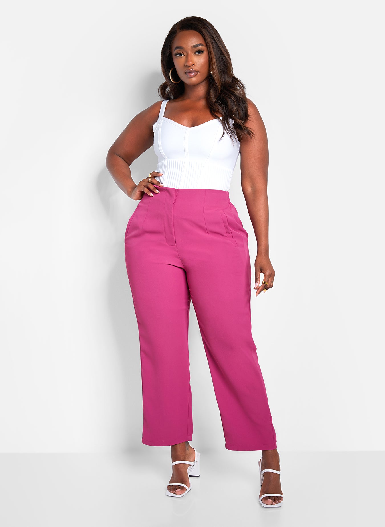 Essential Ankle Trousers - Fuchsia