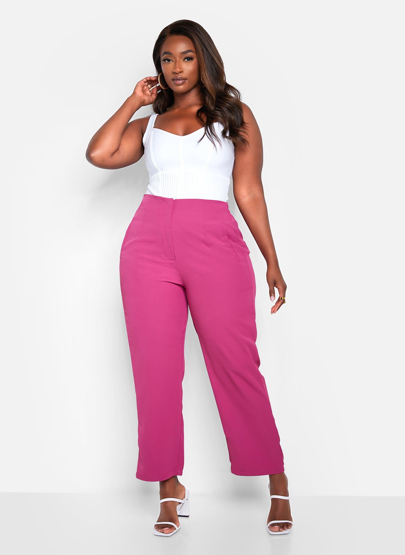 Essential Ankle Trousers - Fuchsia