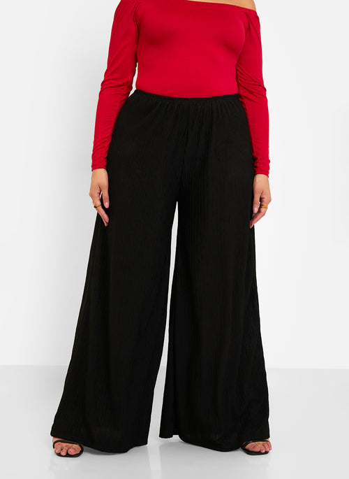 Essential Textured Palazzo Pants