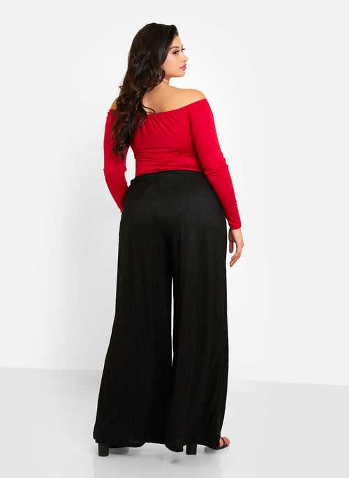 Essential Textured Palazzo Pants