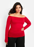 Essential Off Shoulder Top - Red