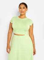 Essential Crew Neck Crop Top - Mint Green