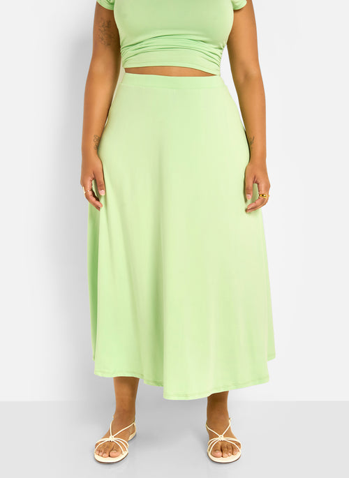 Essential A Line Midi Skirt - Mint Green