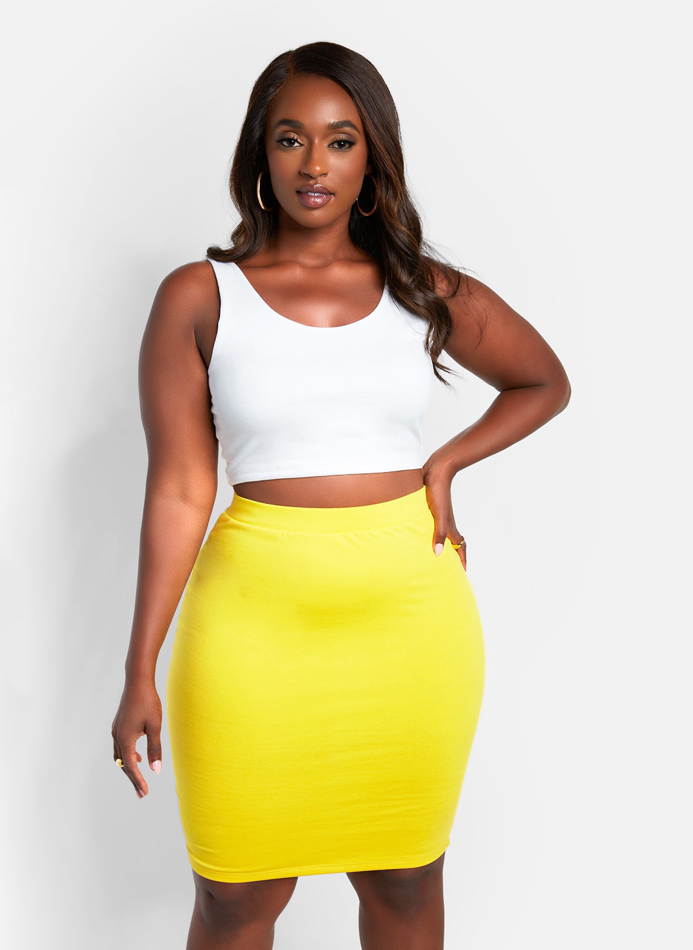 Essential Mini Bodycon Skirt - Yellow