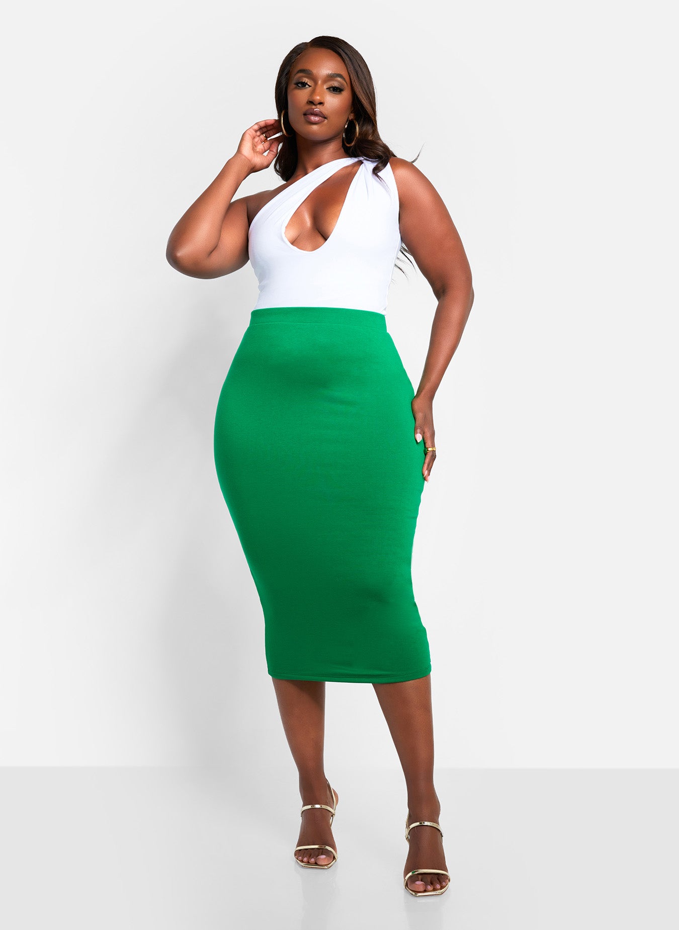 Essential Midi Bodycon Skirt - Green