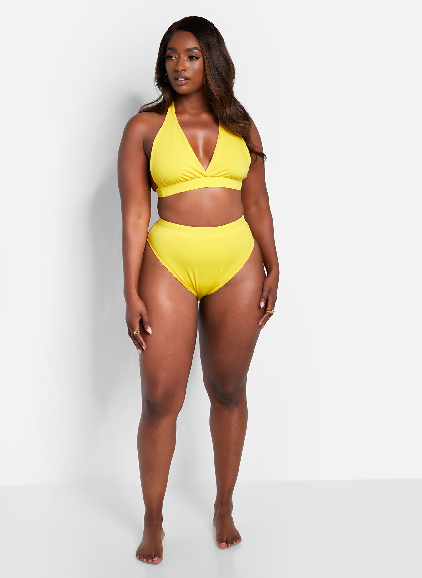 Essential High Waist Bikini Bottom - Yellow