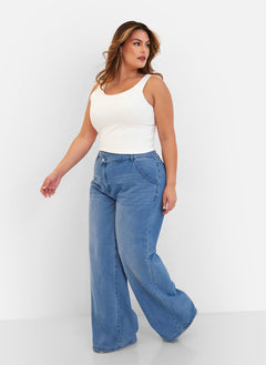 Essential Scoop Neck Tank Crop Top - White