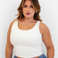 Essential Scoop Neck Tank Crop Top - White