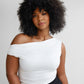 Essential Asymmetrical Short Sleeve Top - White