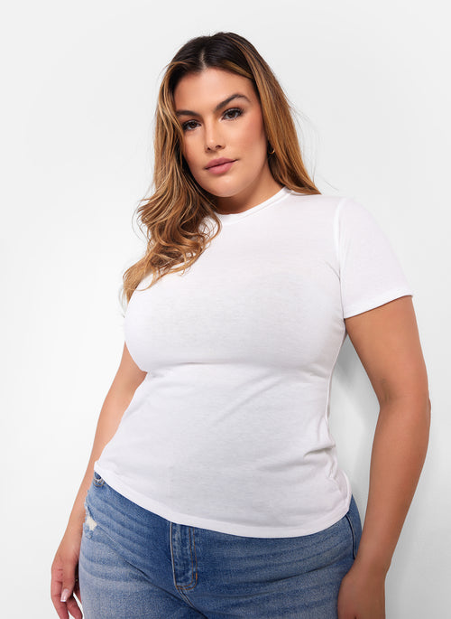 Essential Crew Neck Short Sleeve Top - White