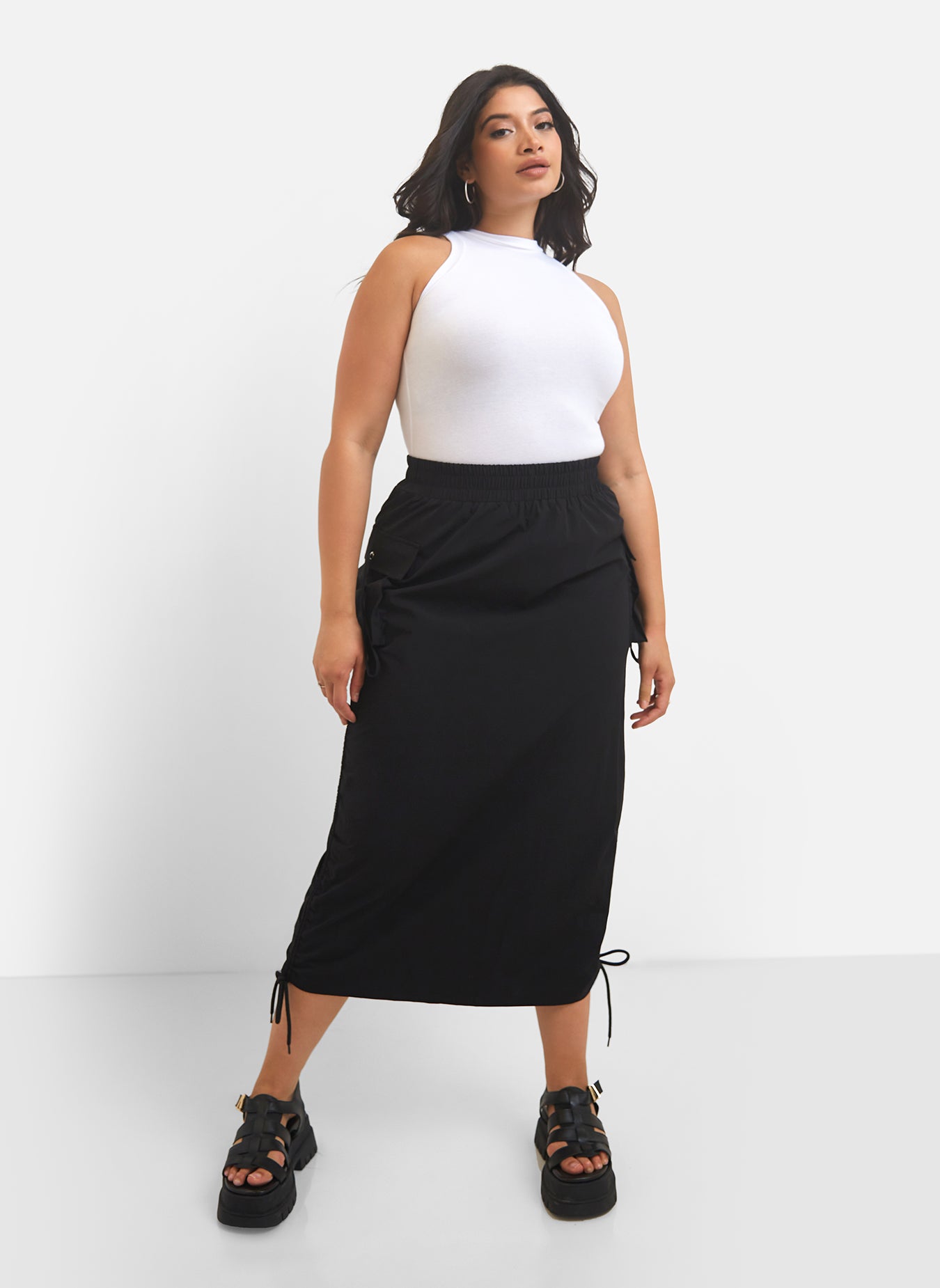 Essential High Neck Tank Top - White