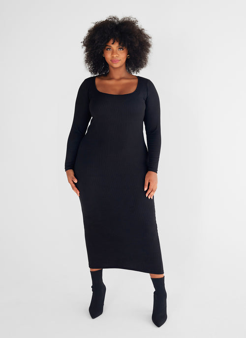 Essential Scoop Neck Maxi Bodycon Dress