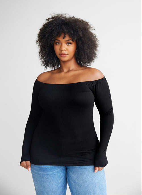 Essential Off Shoulder Top - Black