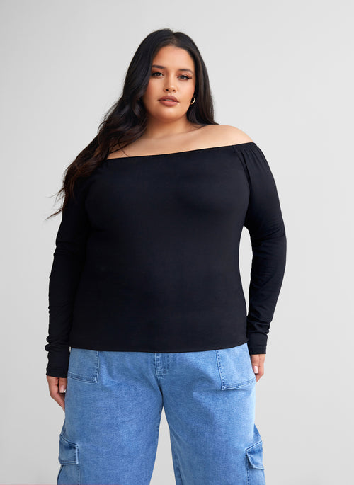 Essential Off Shoulder Top - Black