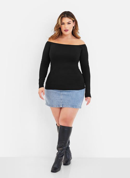 Essential Off Shoulder Top - Black