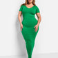 Essential Over The Shoulder Maxi Bodycon Dress - Green
