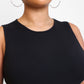 Essential Ribbed High Neck Tank Top - Black